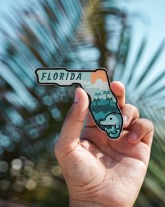 Hand Holding Florida Keychain